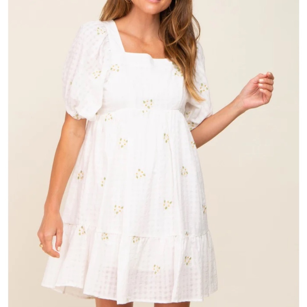 Pink blush maternity floral dress